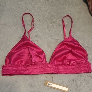Skims Satin Pink Bralette